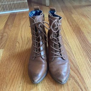 brown lace up booties